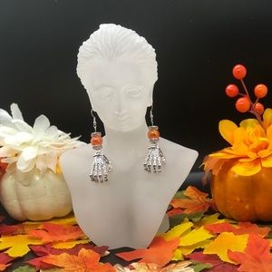 Halloween skeleton hands earrings